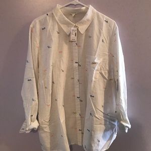 NWT, Maurices Linen Button Down